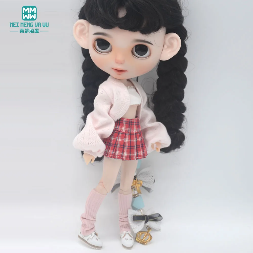 Blyth Clothing Azone OB22 OB24 Doll Accessories Fashionable high-waisted sweater, short skirt, underwear, socks set Toy Gifts