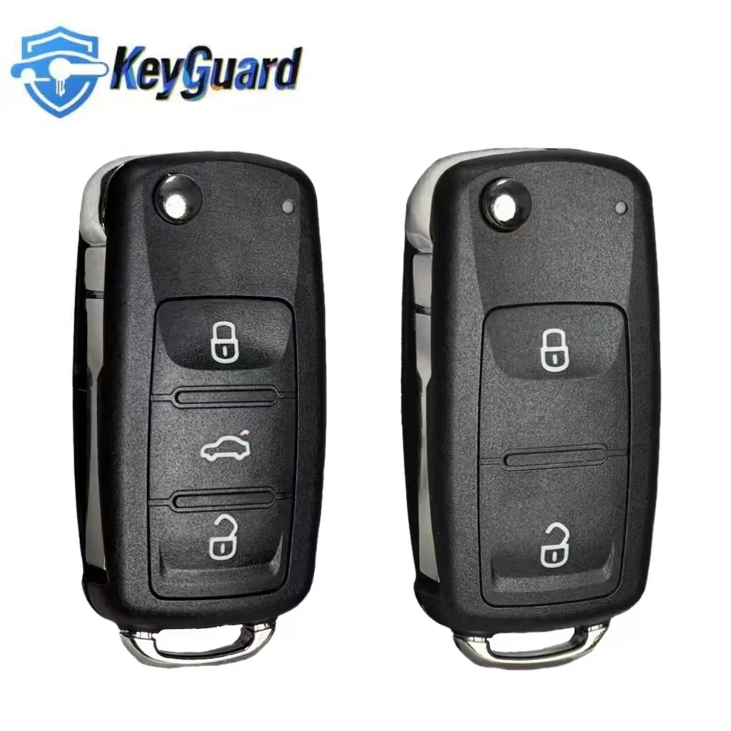 

Keyguard Folding Flip Remote Key Replacement Case Shell fob For Vw VOLKSWAGEN Transporter T5 Polo G Uncut Blade NEW 2 Button