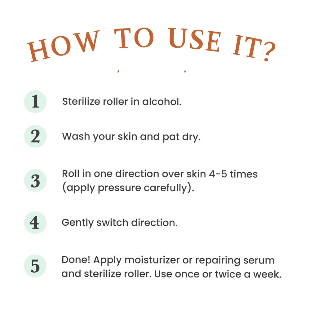 1PCS Derma Roller Titanium 540 Needle 0.2MM 0.25MM For Beard Hair Skin Care Body Treatment