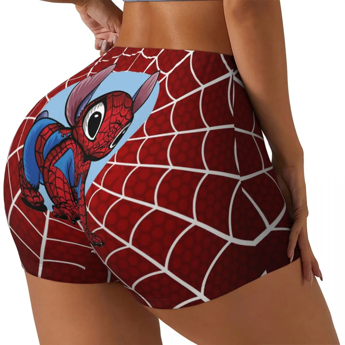 Custom Stitch Spider Man Anime Workout Shorts Women's Gym Volleyball Running Yoga Shorts