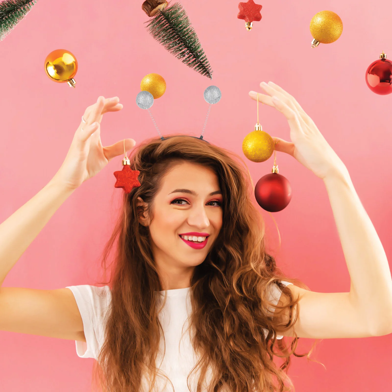 

Antenna Headband Silver Lightweight Comfortable Hair Band for Adult Kids Holiday Party Costume Cosplay Accessory Trendy