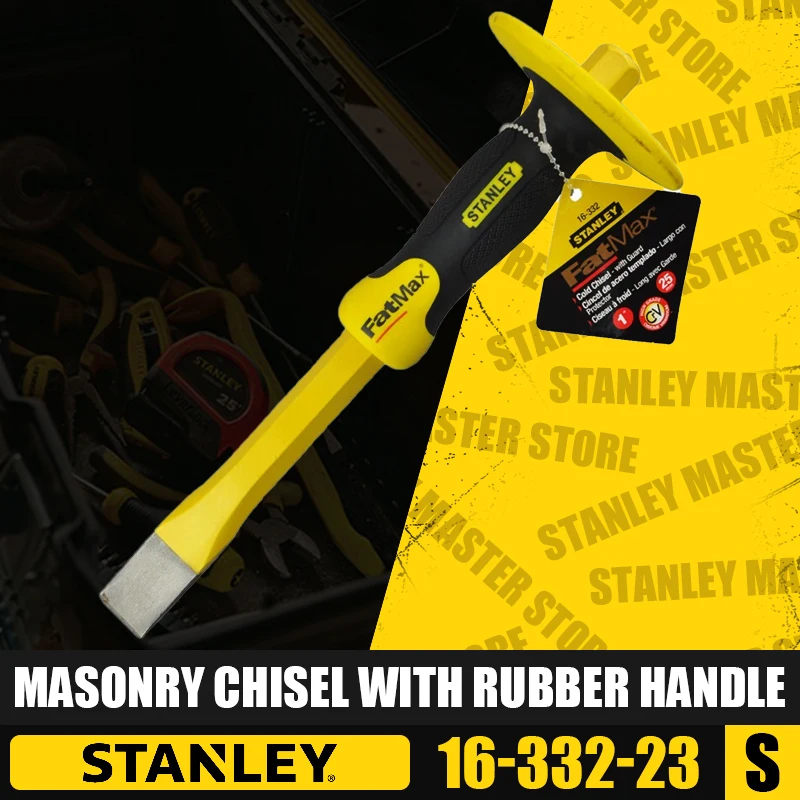 

STANLEY 16-332-23 Masonry Chisel with Rubber Handle Hand Cement Chisel Knife Stone Breaking Tools Stone Splitter Hand Tools