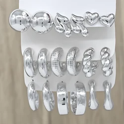European and American cross-border popular creative, fashionable, extravagant, high-end CCB earring set for women, C-shaped