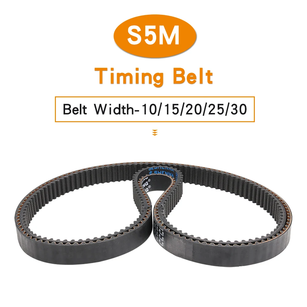 

Pulley Belt S5M-765/770/775/780/790/800/810/815/830/835/845 Rubber Transmission Belts Width 10/15/20/25/30 mm For 5M Belt Pulley