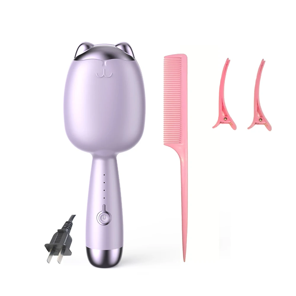 32MM Egg Roll Hair Waving Iron Purple Curling Wand Professional 2 Barrel Curling Iron, Hair Curler Crimper Waver Styling Tools