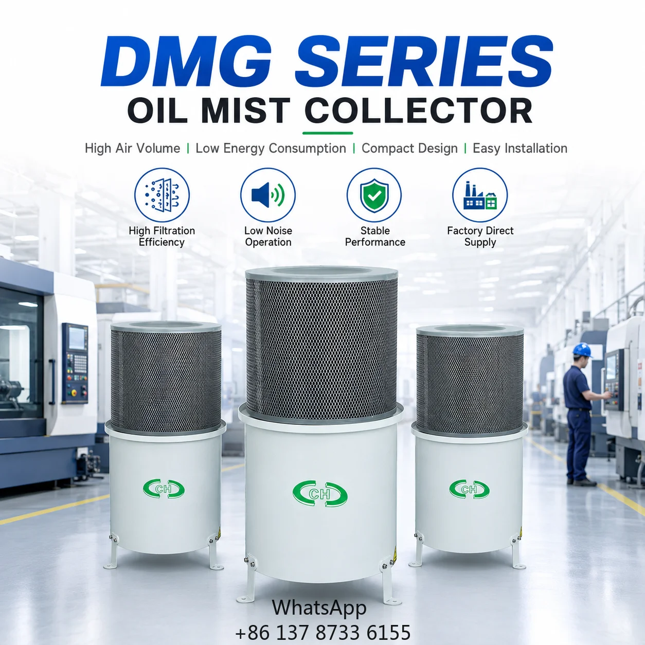 High-Efficiency Industrial Suitable For Machining Centers & Grinders Centrifugal Oil Mist Collector