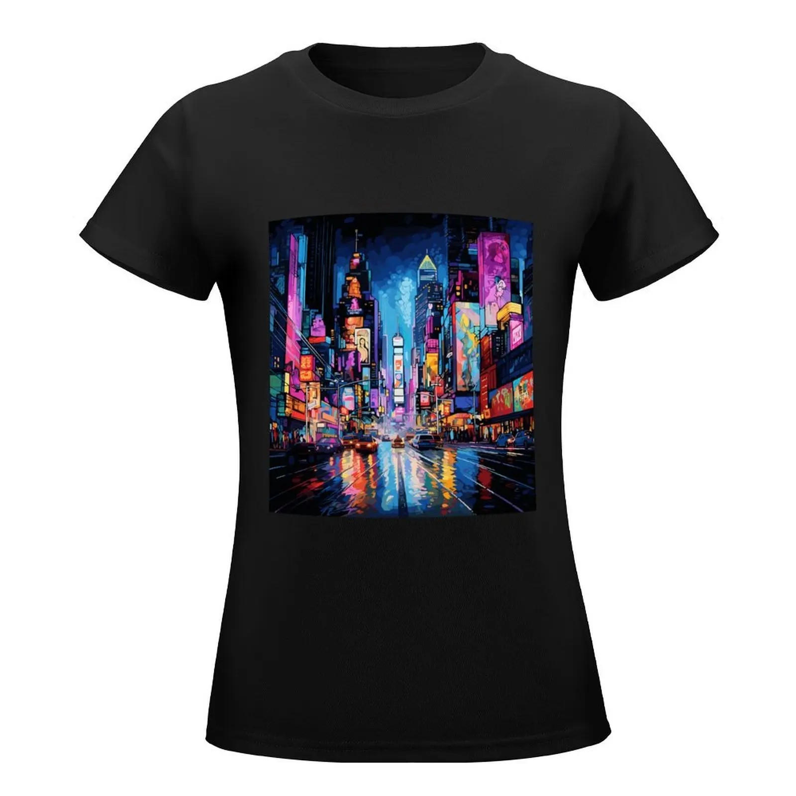 Neon Metropolis Rush T-Shirt cute clothes funny lady clothes Women's summer blouses 2024