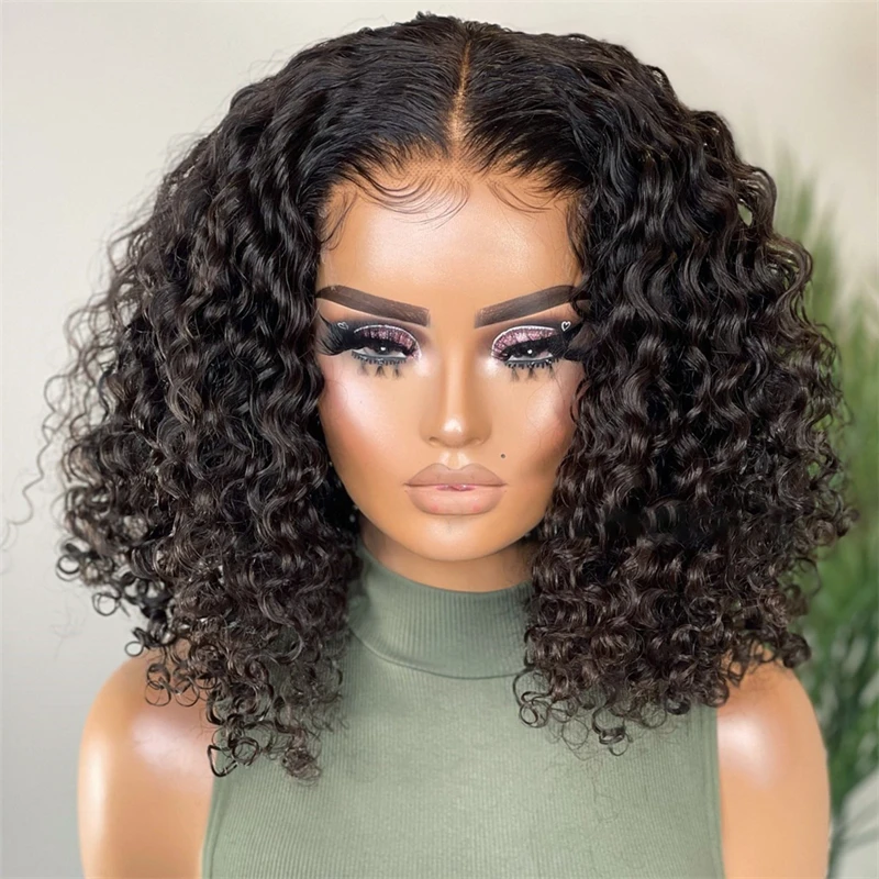 Links Water Curly Short Bob Wigs 13x6 Lace Frontal Human Hair Wig 5x5 Glueless Wigs Lace Closure Transparent 13x4 Lace Font Wigs