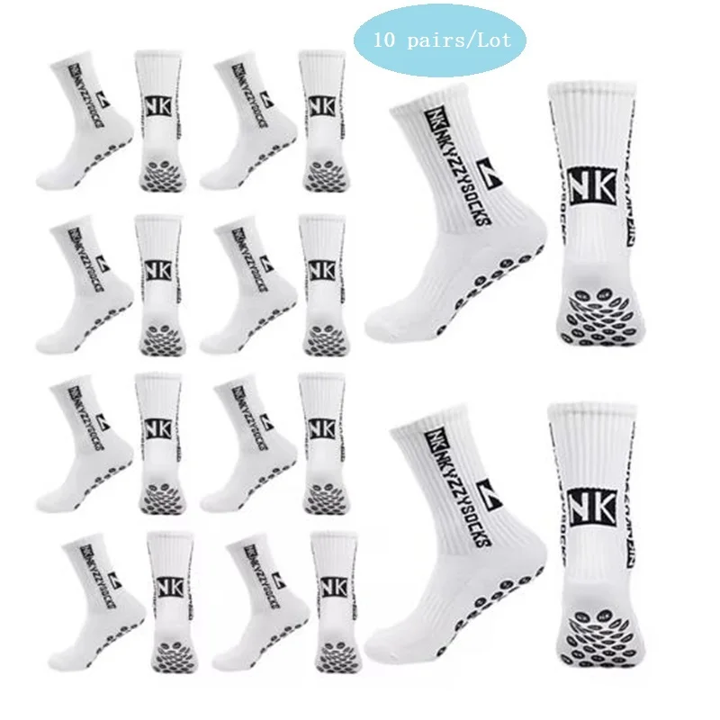 1/5/10 pair of black and white football socks breathable soft non-slip grip running Sports Soccer socks Basketball tube socks