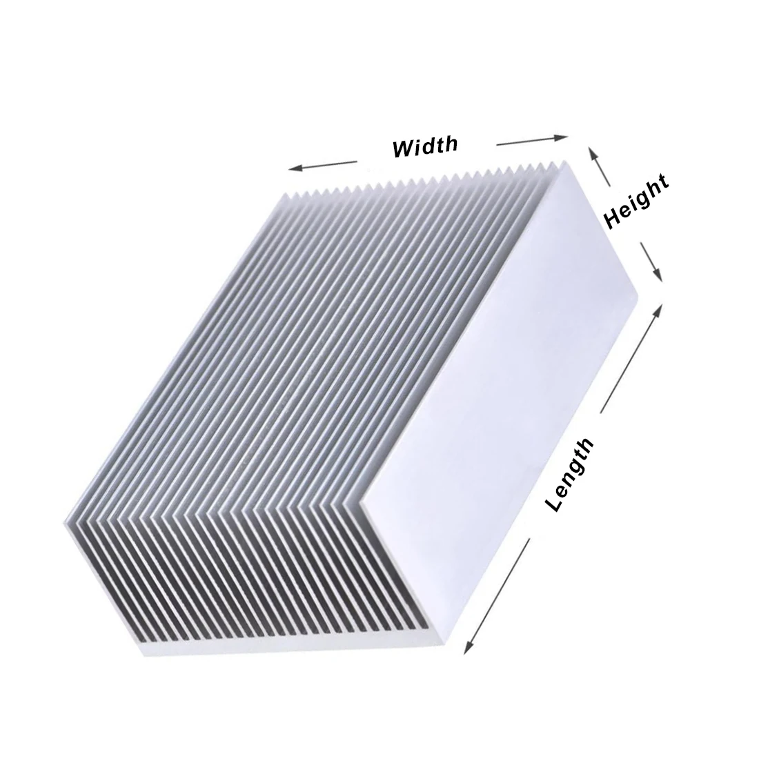 الألومنيوم المبرد المبرد بالوعة الحرارة لتبريد رقاقة IC الإلكترونية مع شريط موصل حراري 50x18.5x40 مللي متر ~ 300x66x45 مللي متر #4
