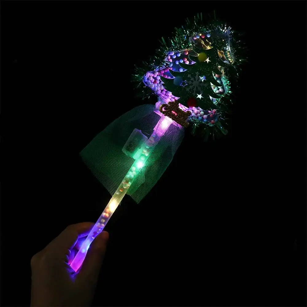 แท่งไฟเรืองแสงต้นคริสต์มาส ของตกแต่งเรืองแสง ตุ๊กตาหิมะ แท่งไฟ LED หลากสี ตุ๊กตาหิมะเรืองแสง