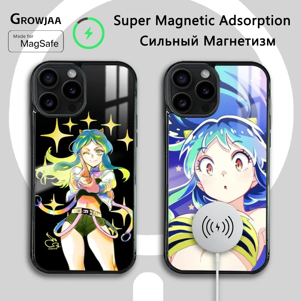 

U-Urusei Yatsura Lum Anime Phone Case For iPhone 16 15 14 13 12 11 Pro Max Plus Mini Magsafe Mirror Wireless Magnetic Cover