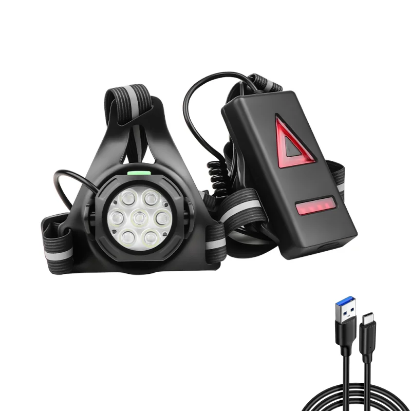 JIASHUAIXIN LED-borst multi-licht rood waarschuwing USB oplaadbaar nachtlooplicht met reflecterende tape-achtergrondverlichting