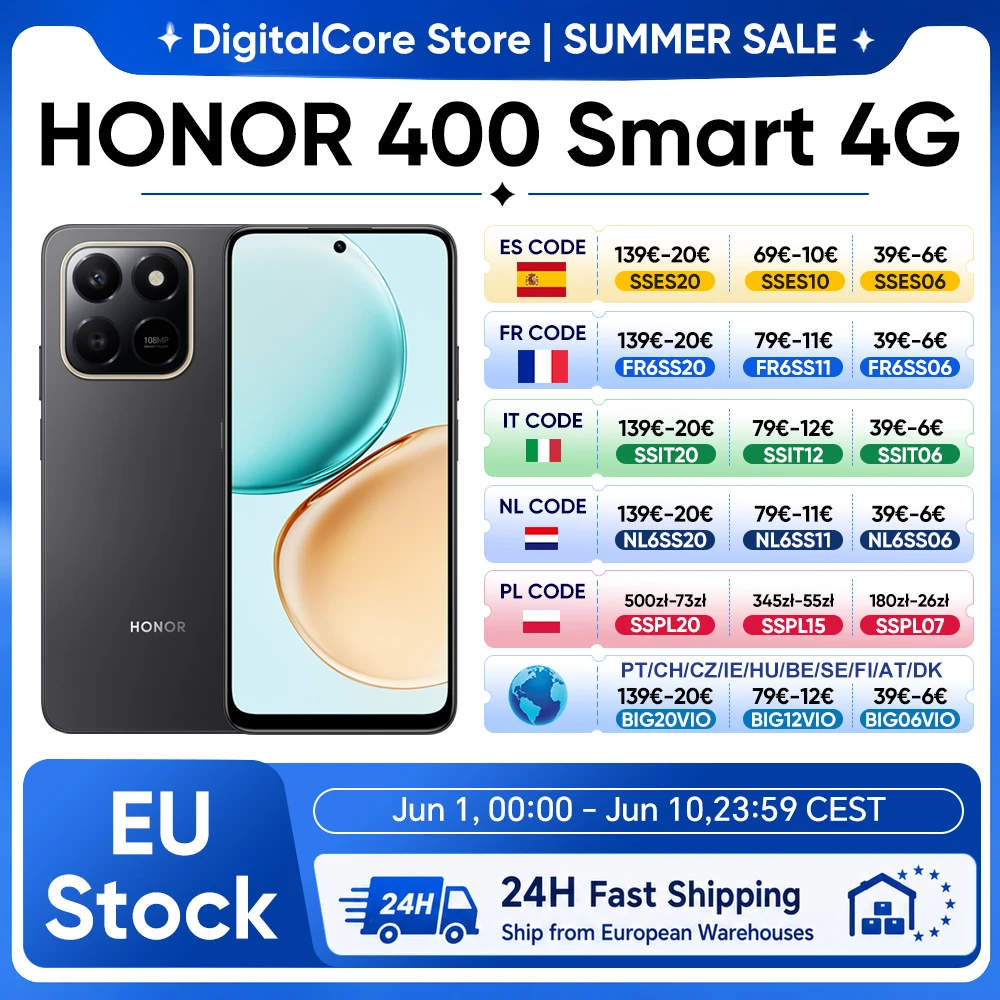 HONOR 400 Smart Écran 6,77 pouces Snapdragon 685 Double caméra arrière 108MP Batterie grande capacité 6500mAh SuperCharge 35W MagicOS 9.0