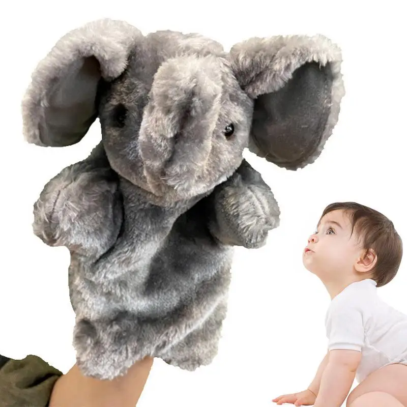 Elephant Puppet Storytelling Puppets Elephant Kids Hand Puppet Toddler Animal Plushie Toy For Show Theater Birthday Christmas