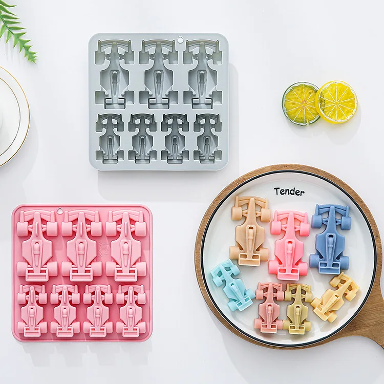 

7 Cavity Racing Car Silicone Mold 3d Kart Mousse Fondant Chocolate Mould Ice Grid Epoxy Baking Resin Mold Cake Decorating Tools