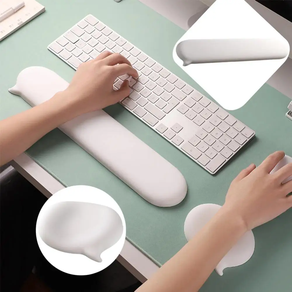 Chat Bubble Silicone Wrist Pad Mouse Pad Keyboard Hand Wrist Pad Palm Pad Wrist Pad White Woman Wrist Protection Rest Pad