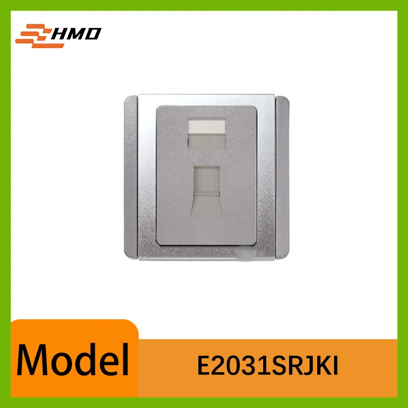 E2031SRJKI Single Port Square Module Panel Frame Label Dust Cover C-Bus Wall Plate Accessory White