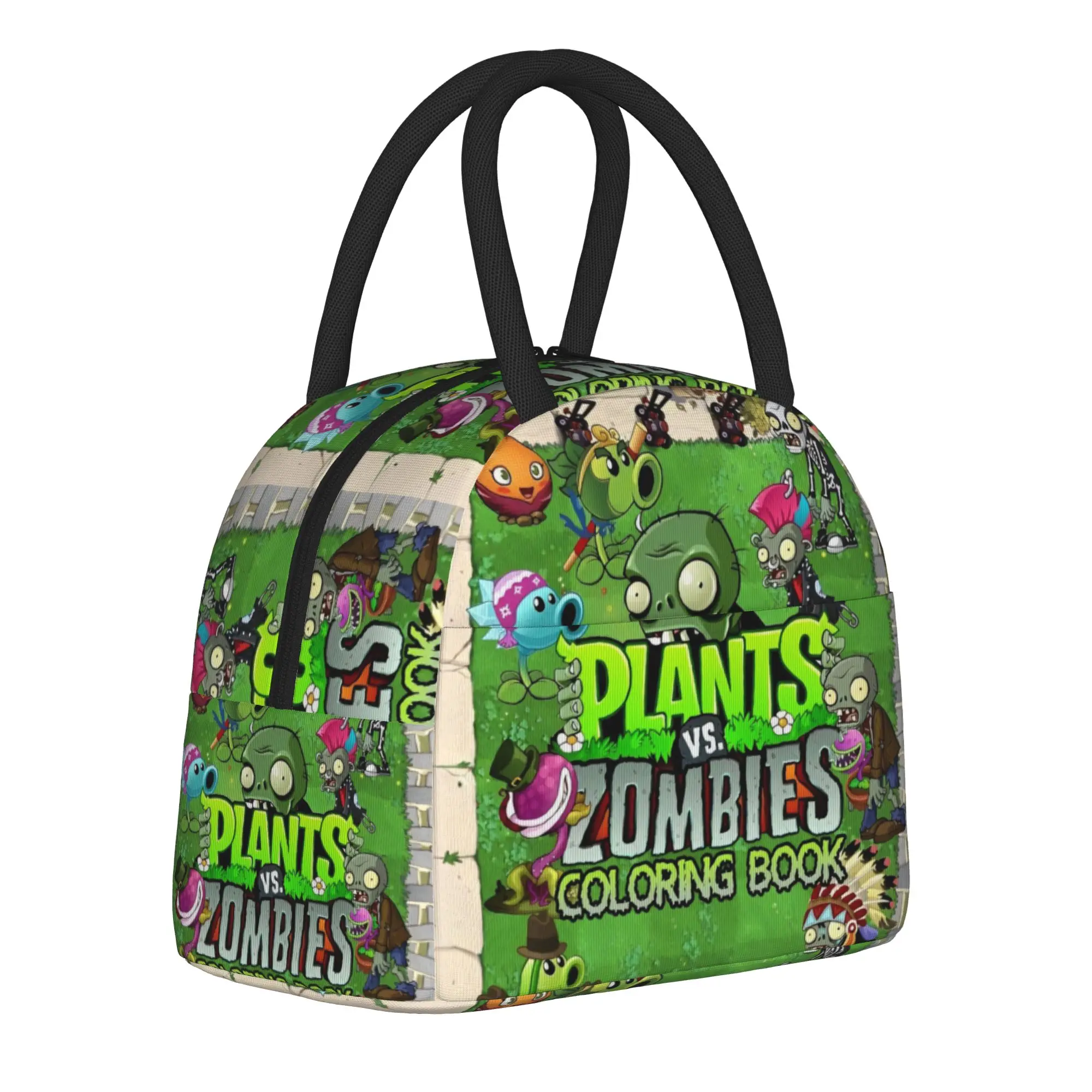 Plants-vs-Zombie cartoon games Product Insulated Lunch Bags For Work  Food Box Leakproof Cooler Thermal Lunch Boxes