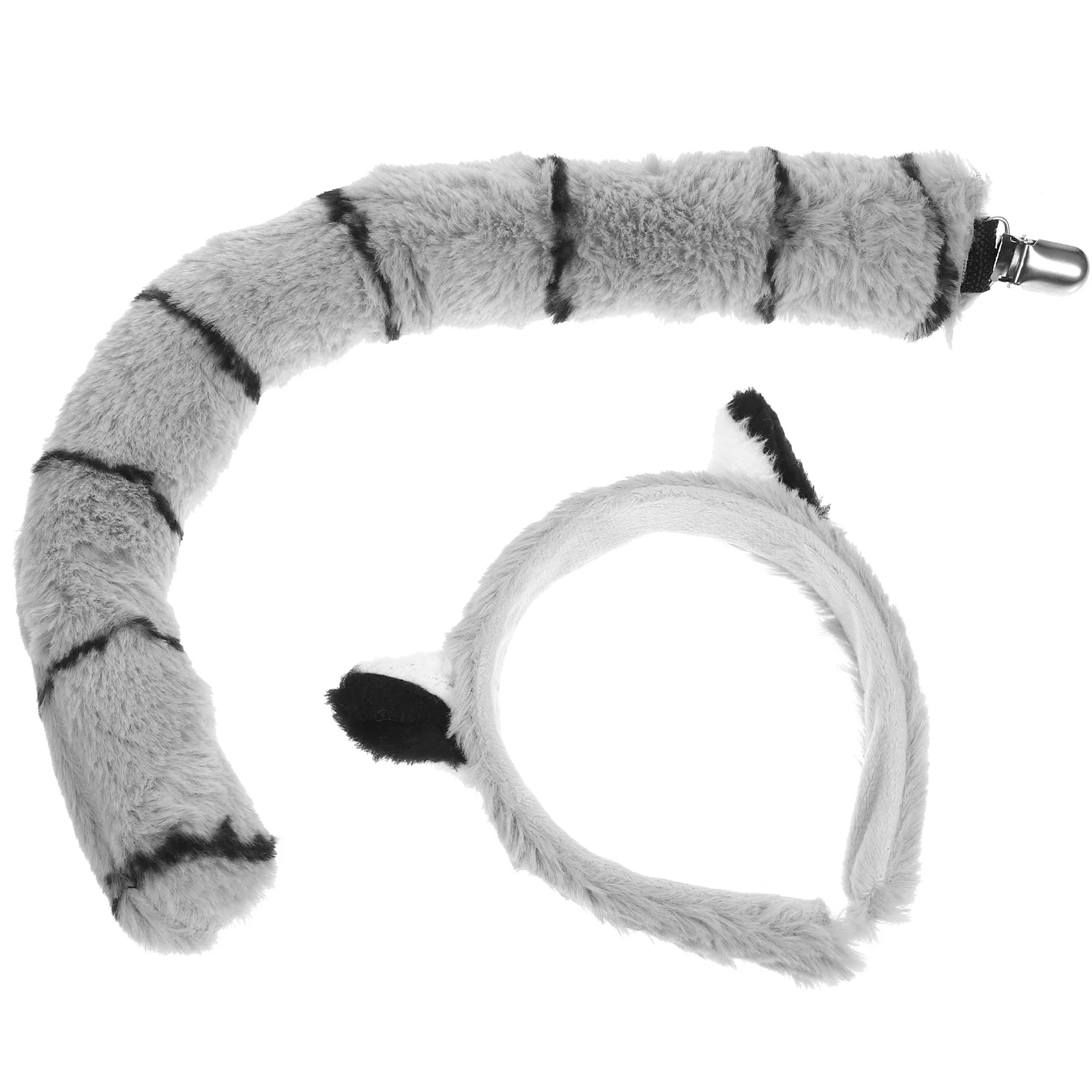 

Lemuroid Headband Set Animal Costume Accessory Animal Ear Headband Soft Cosplay Party Prop Lovely Design Hairband Dress Up