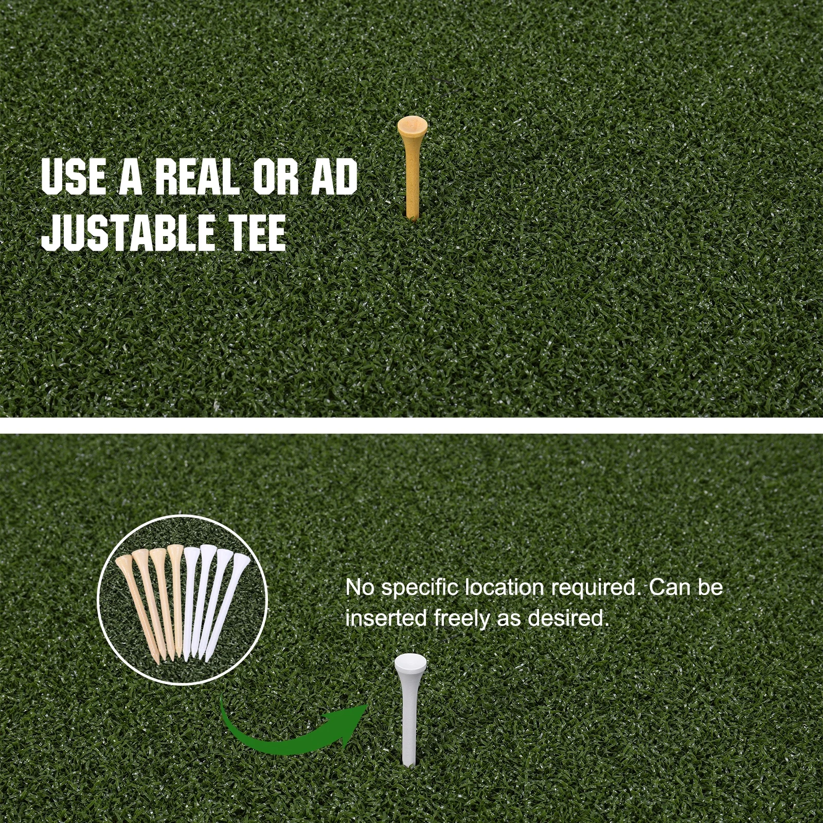 Estera para golpear Golf de doble césped, estera de entrenamiento de Swing de 5X5 pies, césped grueso para golpear Golf en interiores y exteriores, entrenamiento de Swing Chipping