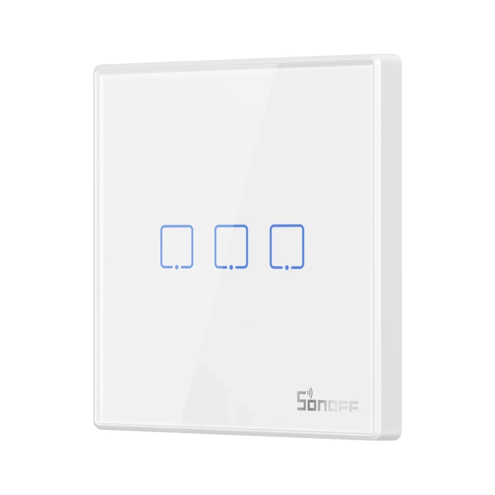 z For SONOFF T2EU3C-RF Wall Touch Switch Panel Sticky RF Remote Control 433MHz Wireless Type 86 Group 1-3 Bedroom, Living Room