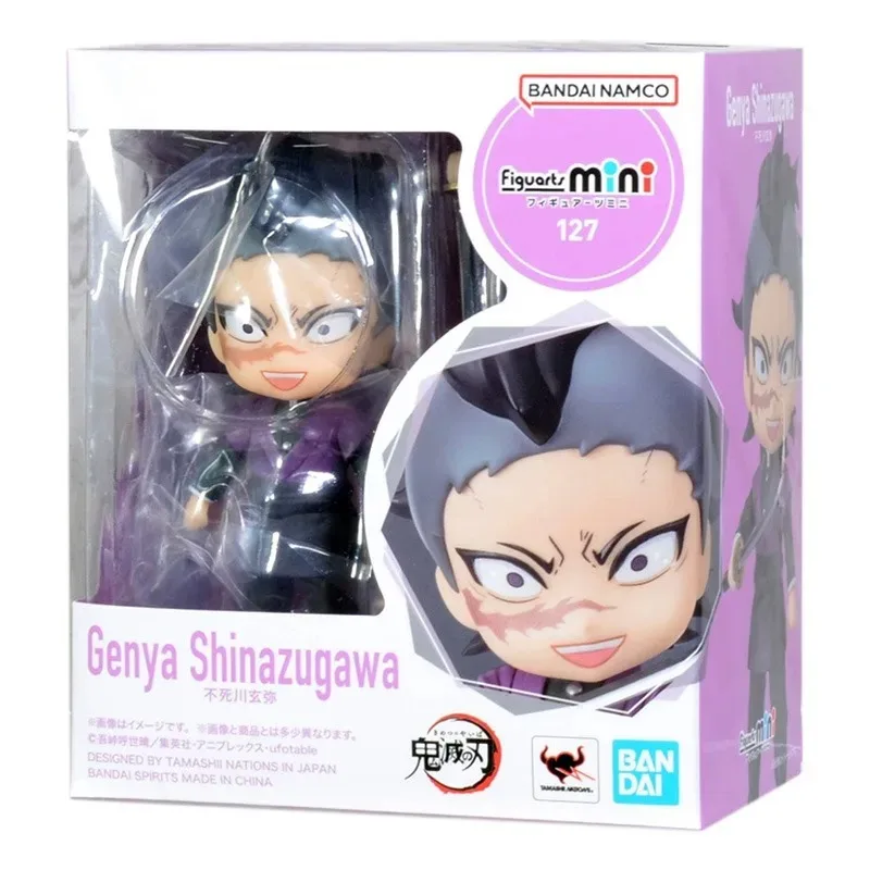 Bandai asli asli Anime Demon Slayer Genya Shinazugawa Figuarts Model mainan Action Figure hadiah ornamen koleksi