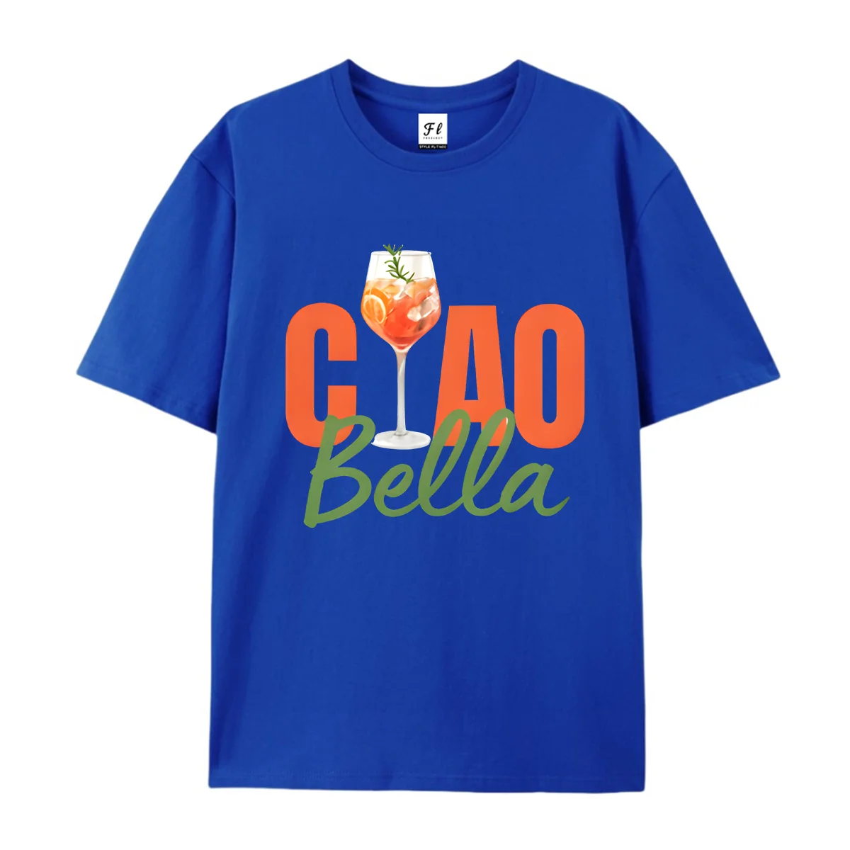 Women Ciao Bella Graphic T Shirt Casual Short Sleeve Tees Summer Cocktail Wine Glass Italian Holiday Print Vintage Tops Gifts