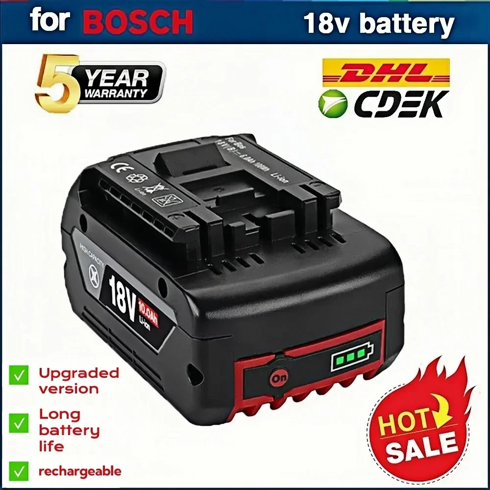 

High-Performance For BOSCH 18V 6.0Ah LITHIUM-ION BATTERY GBA 18v 6.0/8.0 Ah Professional GBA GSR GSB BAT609 Rechargeable Battery