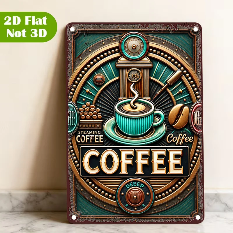CIFBUY Vintage Steam Brewing Metal Plaque Aluminum Wall Art Waterproof Durable For Home Cafe Restaurant Garage Decor Gift