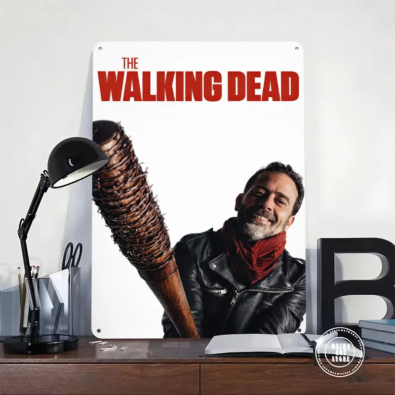 The Walking Dead Negan With Lucille Poster Customized Vintage Metal Signs Wall Art Retro Tin Plaque for Bar Accessories House