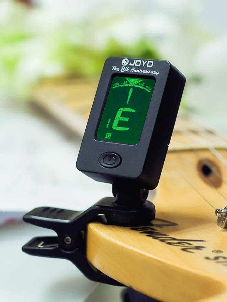 JOYO Black Mini Clip-on Tuner for Guitar, Bass, Violin, Ukulele, Digital Display 360 Degree Rotatable