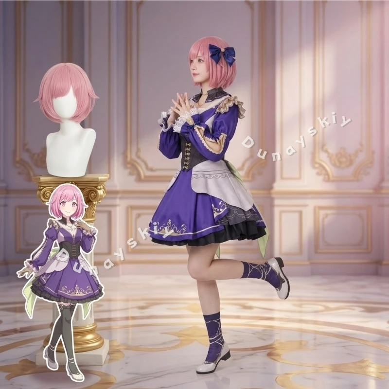 Uniforme d'Idole Otori Emu Cosplay Goth Lolita Robe Rétro Violette Yuke Conquer Anime Game Project Sekai GO FORTH Halloween Noël