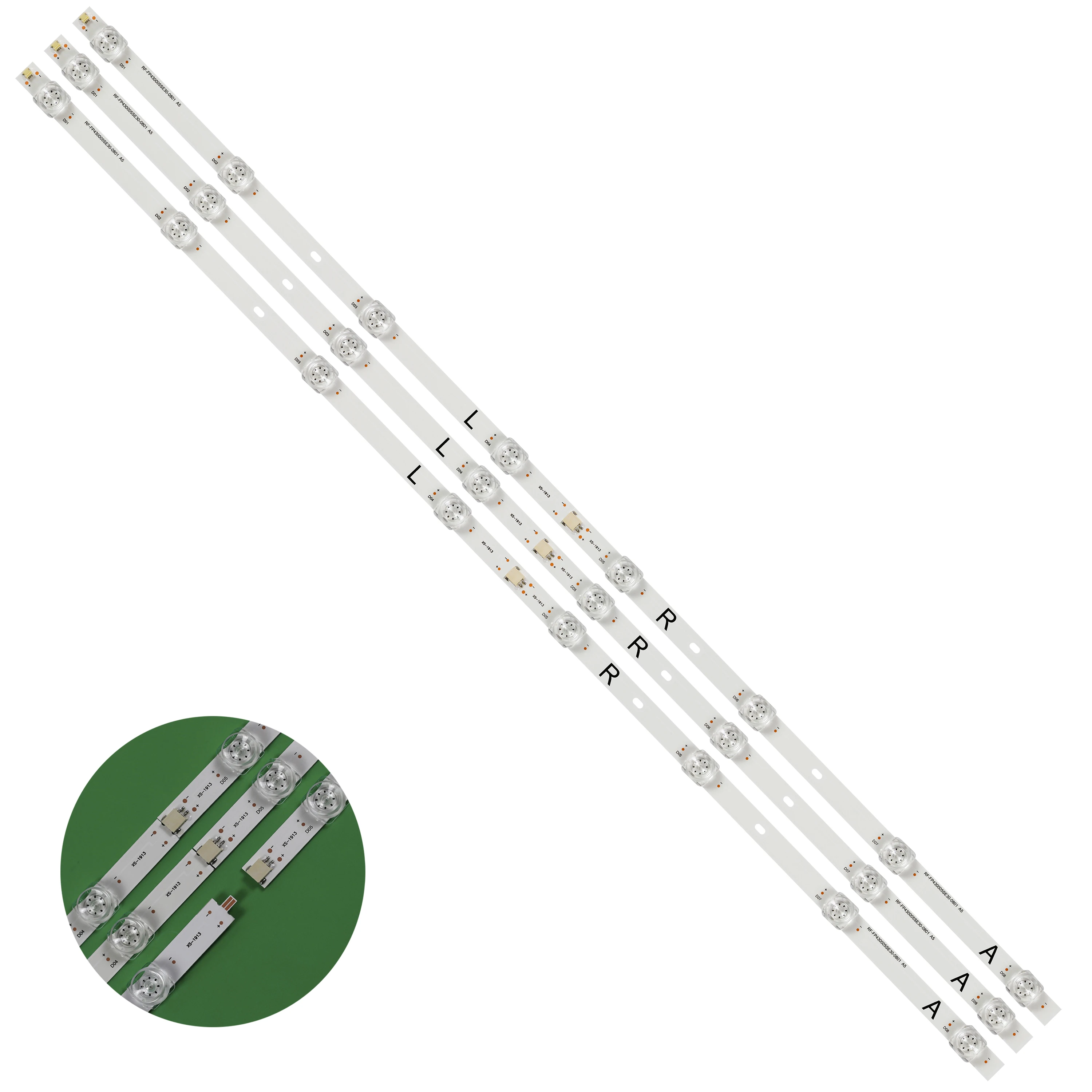 LED Strip 8LED For XIAOMI MI 4S L43M5-5ARU RF-FP430005SE30-0801 A5 70401-01023 HV430QUB-H10 L43M5-5ARUM HRS-GC43_3X8_2W_MCPCB