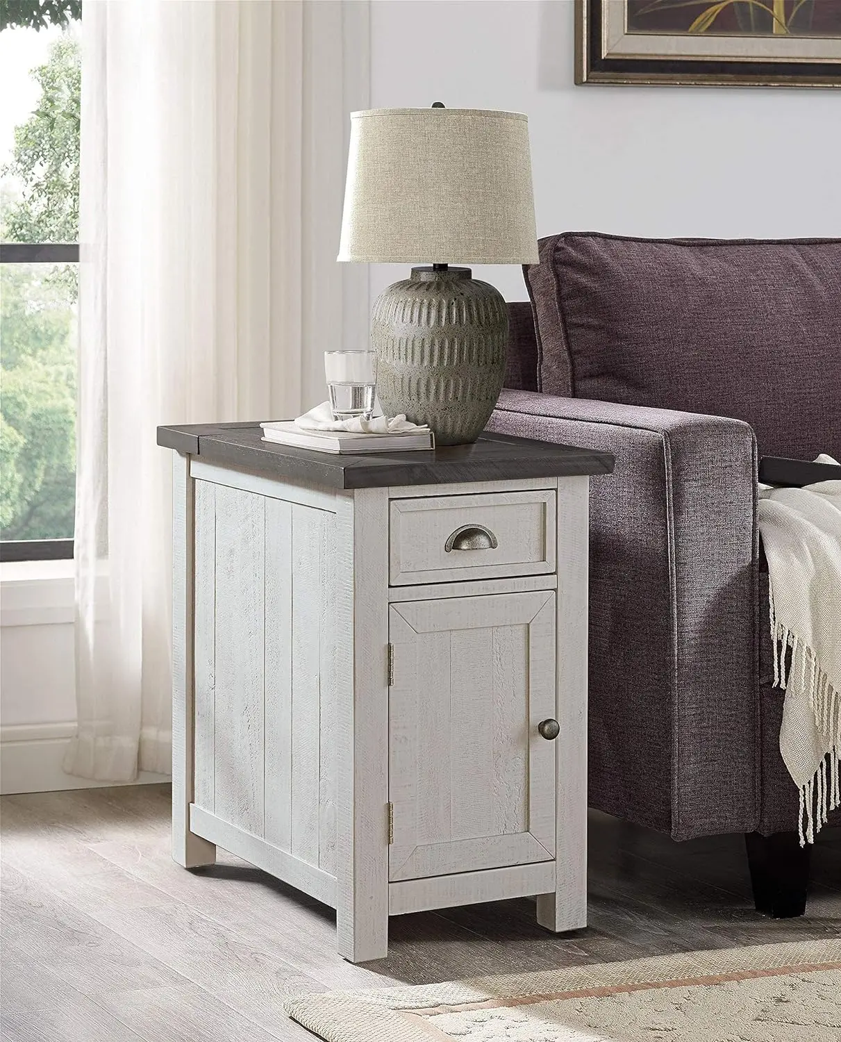 Martin Svensson Home Montery Chair Table, branco com top cinza