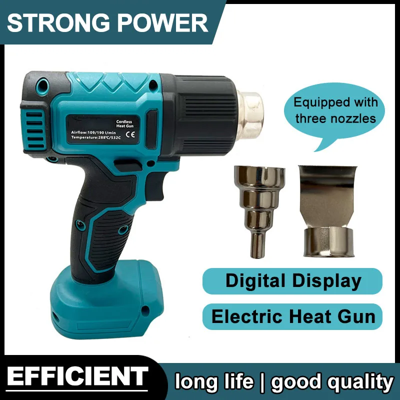 

Fit Makita Heat Gun Cordless Hot Air Gun Industrial Handheld Electric Heat Gun Temperatures Adjustable 18V Battery