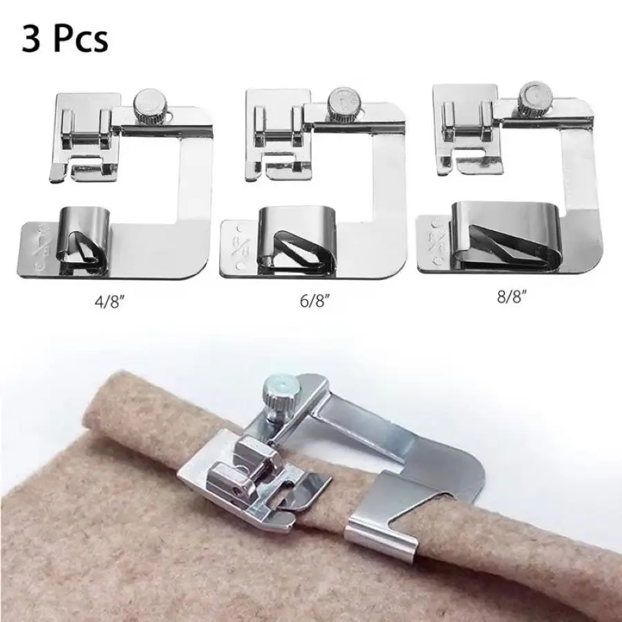 1PCS-3PCS 13/19/25mm Domestic Sewing Machine Foot Presser Foot Rolled Hem Feet For Brother Singer Sewing Accessories
