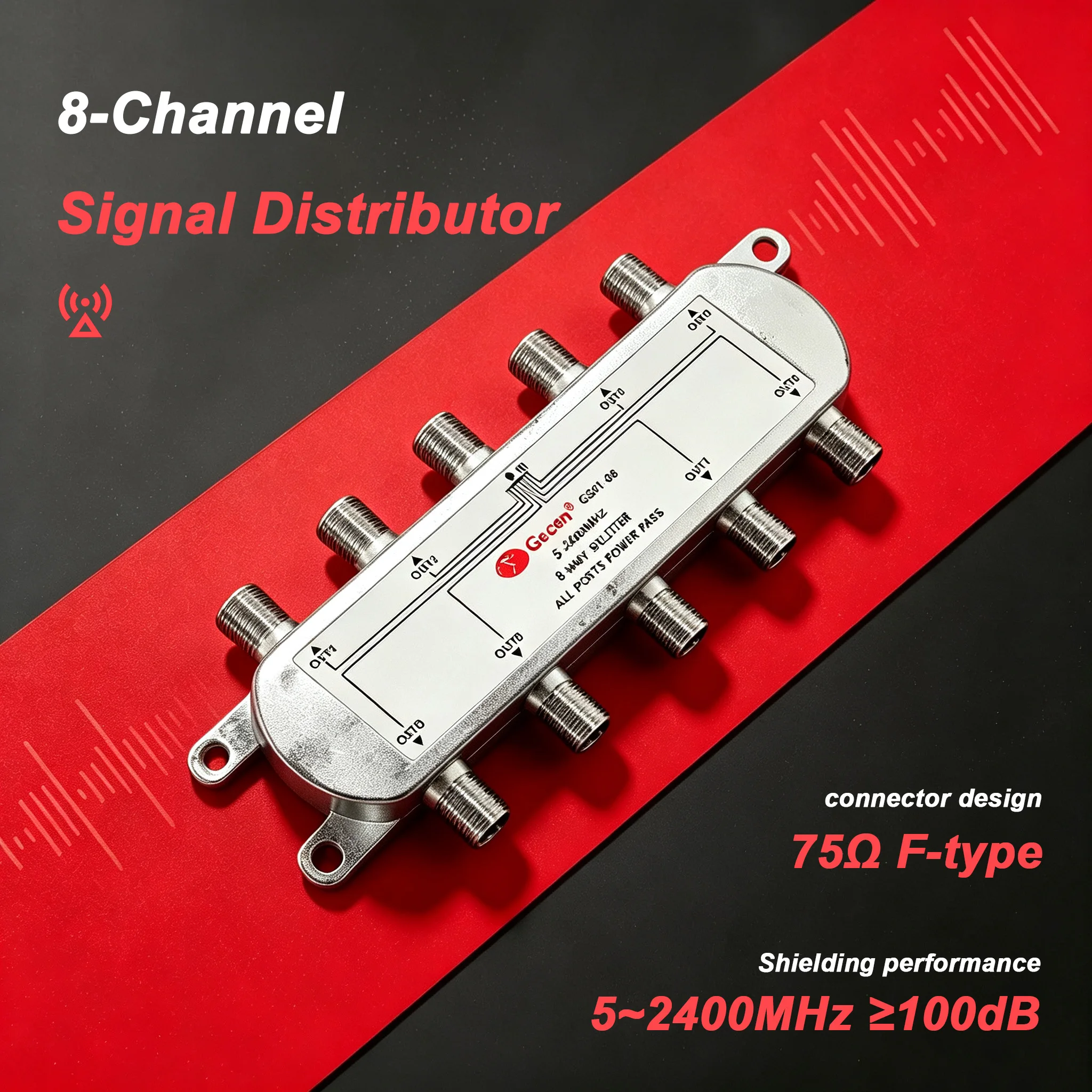 8-port satellite DVB-S2 signal distributor 1 in/out 5-2400MHz TV front-end system equipment