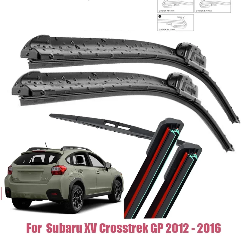 

Wiper Front & Rear Wiper Blades Set For Subaru XV Crosstrek GP 2012 - 2016 Windshield Windscreen Window nature 26"+16"+12"