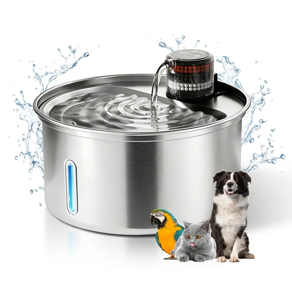 

Автоматический фонтанчик для воды для кошек с фильтром, бесшумный циркуляционный диспенсер для воды для домашних животных