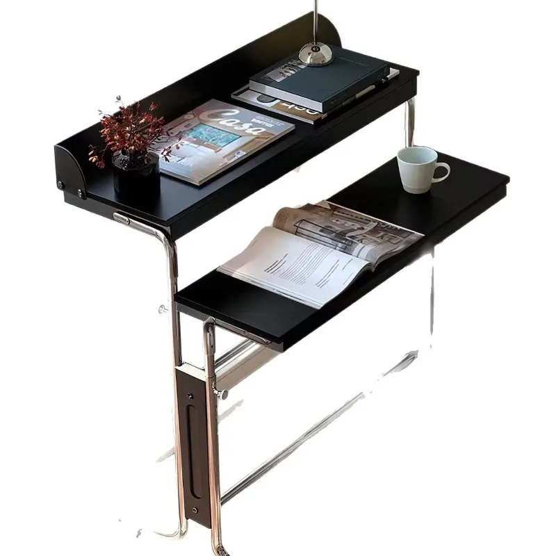 Can lift computer office narrow desk, solid wood medieval bay window splicing bedside table