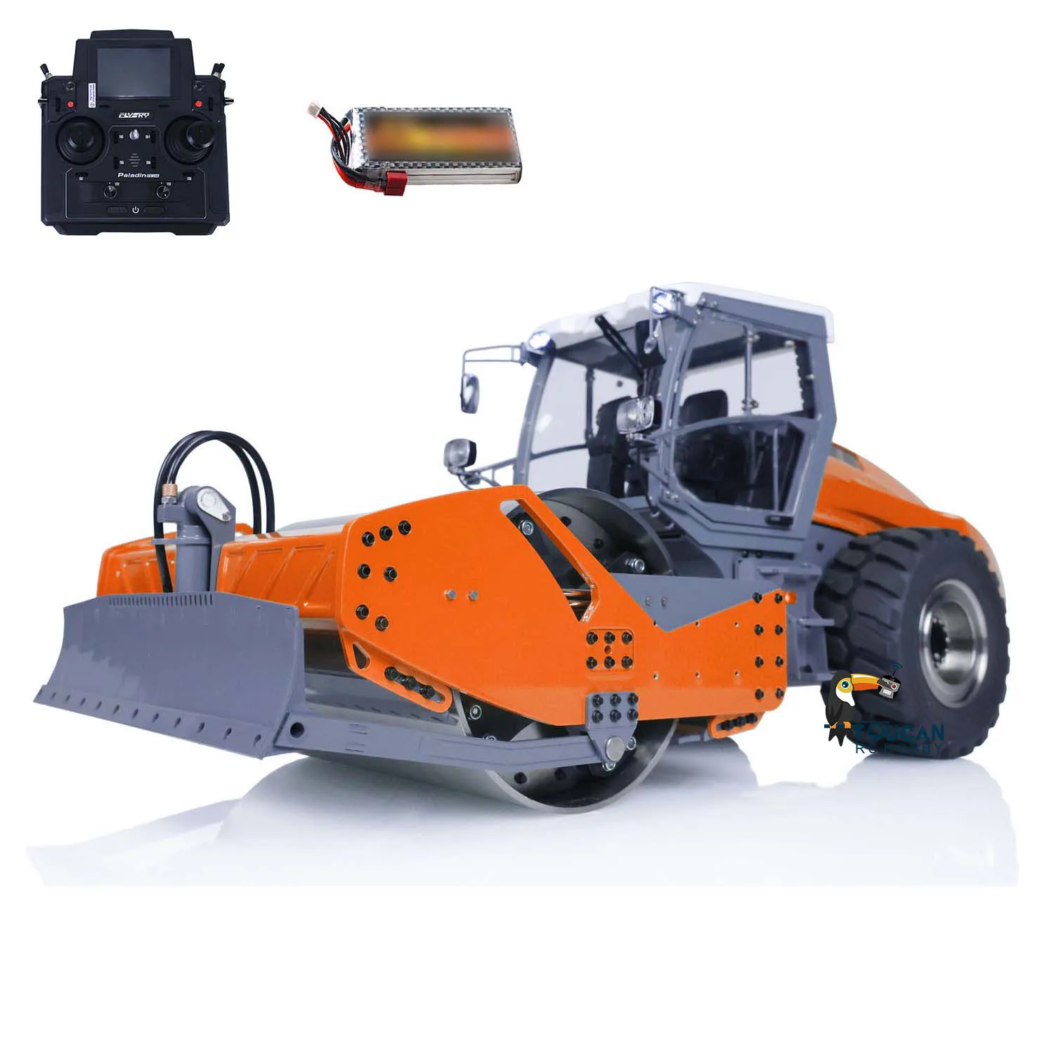 LESU Metal 1/14 RC Hydraulic Road Roller Aoue-H13i RTR Remote Control Car Model with Light Sound System W/O Charger TH22706-SMT3