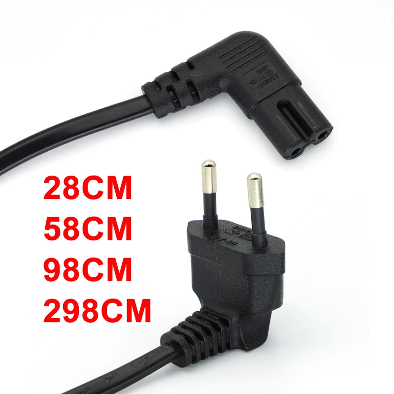 

90 Degree Schuko CEE7/16 Europe 2pin Male to Right Angled IEC 320 C7 Power Supply Cord Cable