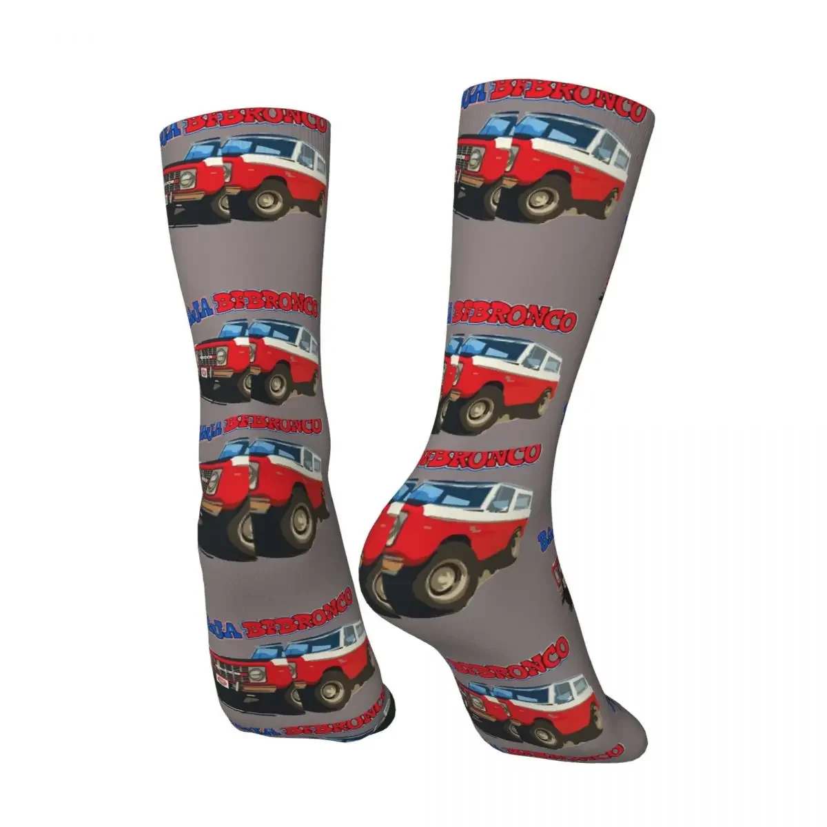 Crazy compression Sock for Men Ford Baja Bronco Hip Hop Harajuku Off-road vehicle Happy Quality Pattern Printed Boys Crew Sock