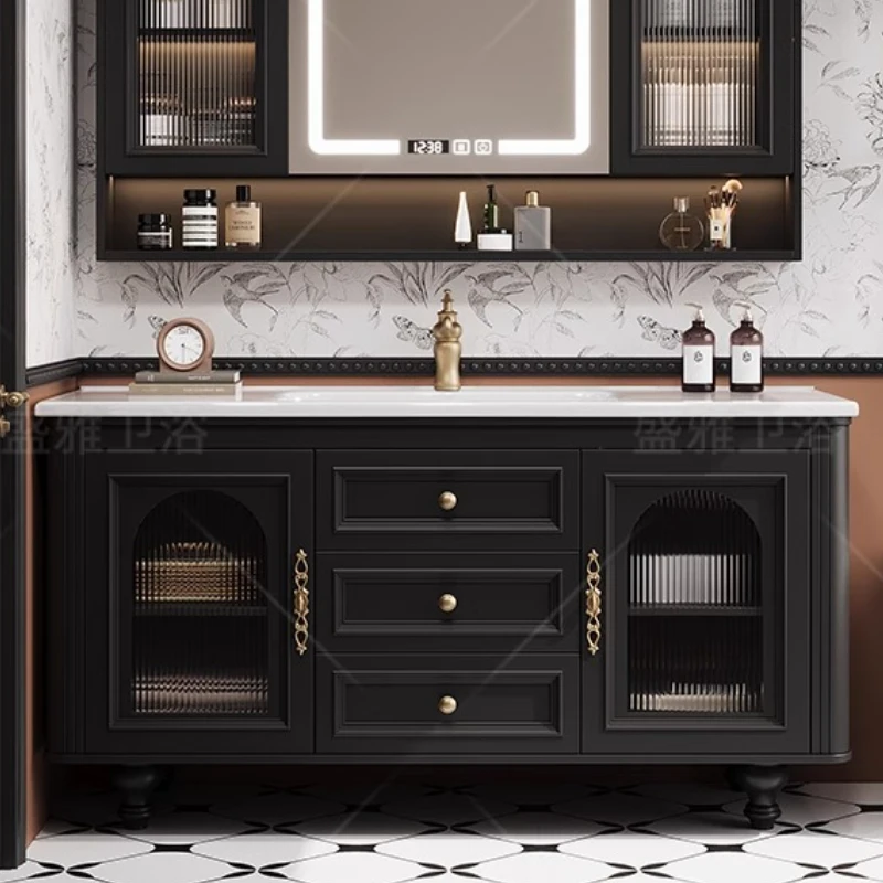 الفرنسية الرجعية خزانة حمام بالوعة فاخرة المطبخ خزانة تخزين المنظم مرآة خزانة الحديثة Archivadores أثاث المنزل #6