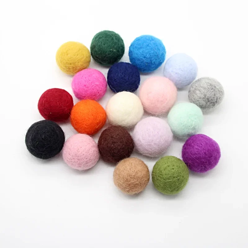 10pcs/lot 3cm Wool Felt Balls Round Colorful  Crafts for DIY Decoration Sewing Supplies