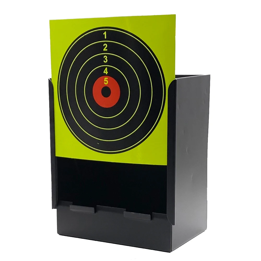 Pellet Trap Box com Paper Targets, Alvo cúbico, Preto