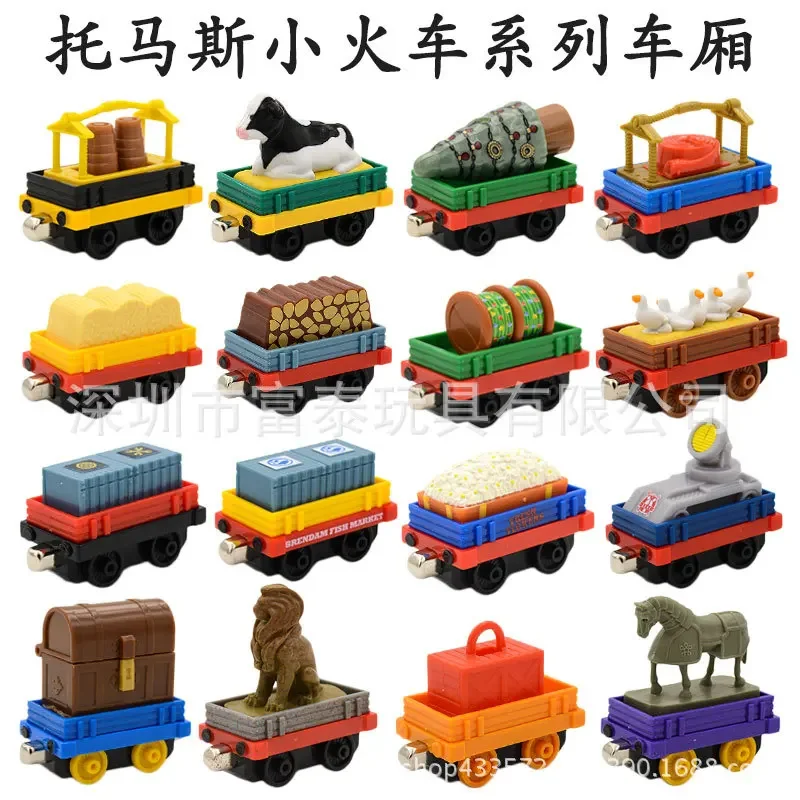 Alloy Magnetic Thomas and Friends Train Diecast 1:43 Locomotive Railway Carriage Christmas Duck Cow Cake Toys for Boys Children