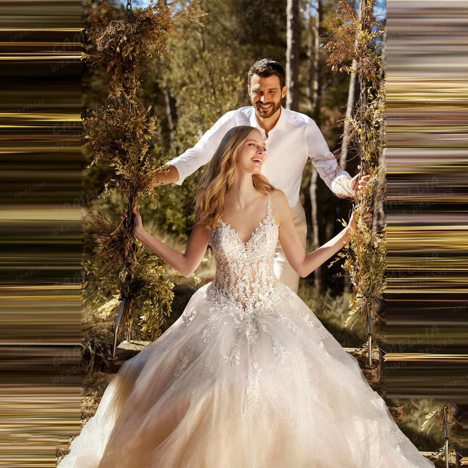 Luxus-Hochzeitskleider für Damen, A-Linie, V-Ausschnitt, ärmellos, sexy Applikationen, Tüll, Brautkleider, sanfte Vestidos de Novia, individuell gestaltet