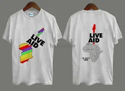 T-shirt Tour Vintage Live Aid Reprint 1985 Queen Duran Power Station Wham Who